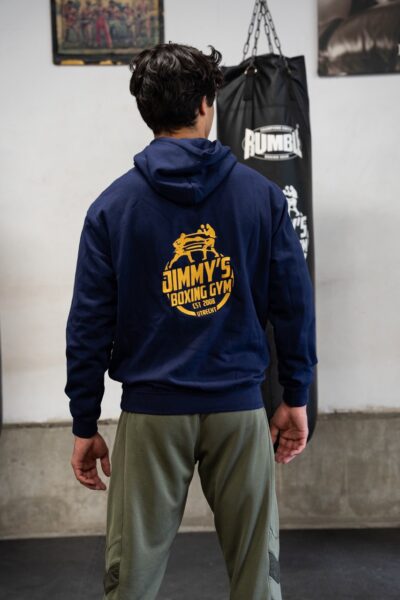 Navy hoodie met geborduurd logo - Afbeelding 2