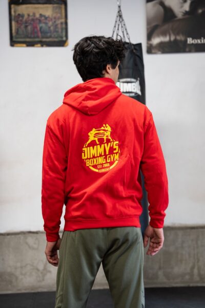 Rode hoodie met geborduurd logo - Afbeelding 2